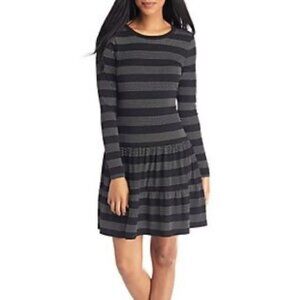 Michael Kors‎ Womens Black & White Striped Polka Dot Dress Size Medium